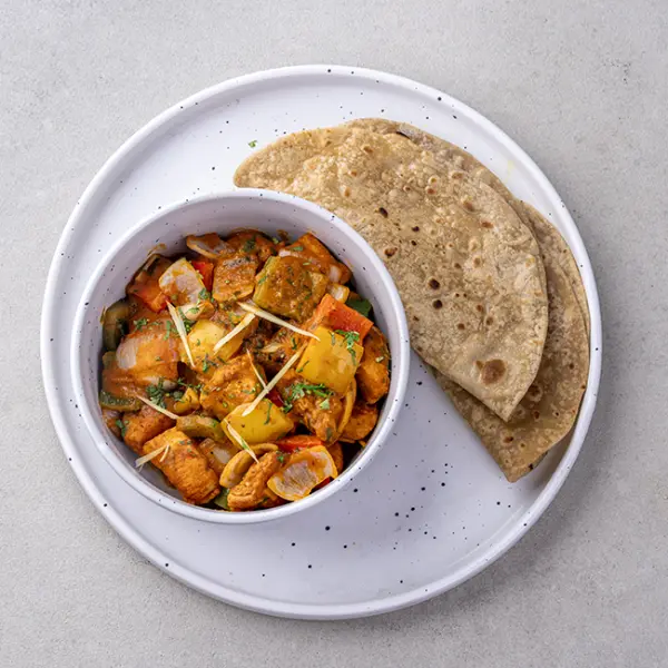 Chicken Jalfrezi with Tawa Roti